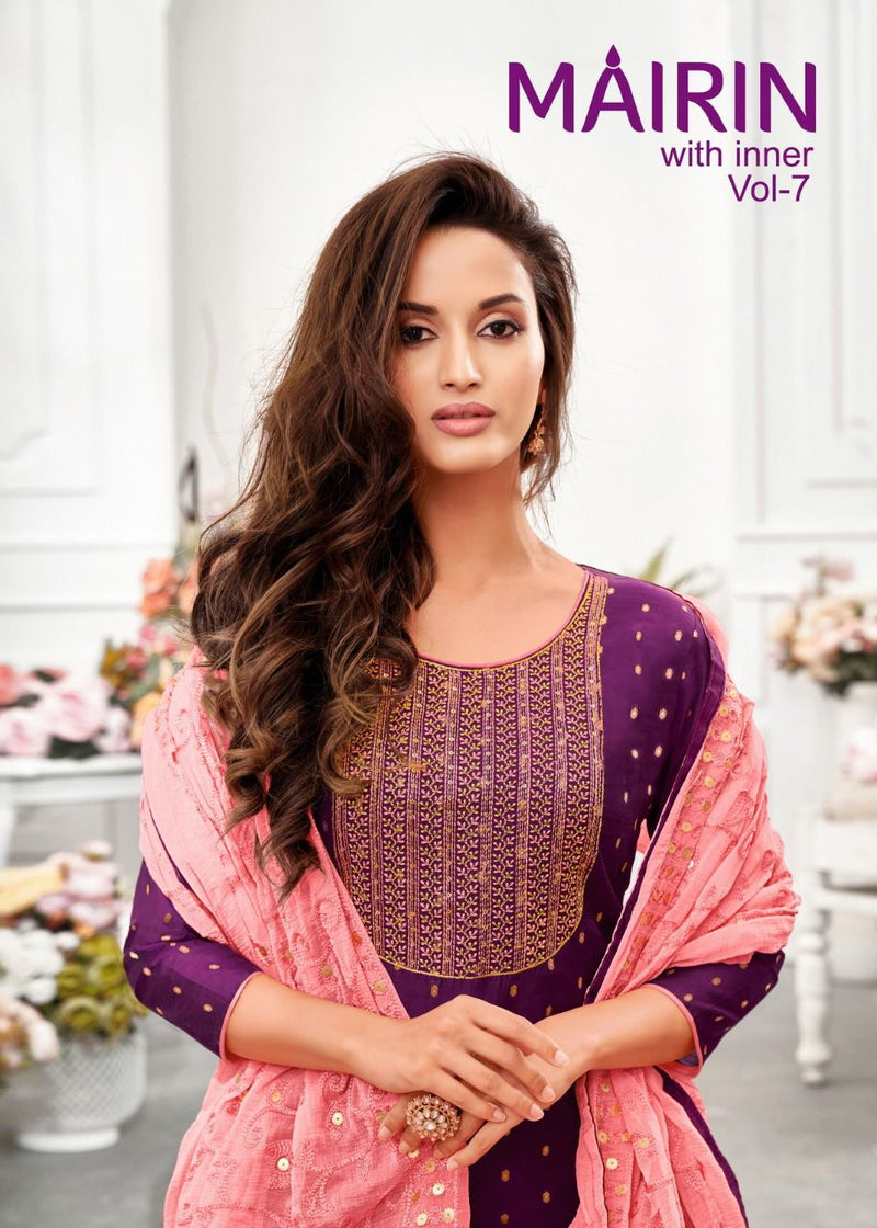MF MAIRIN VOL 7 Modal Silk With Heavy embroidery Work Stylish Designer Party Wear salwar Suit