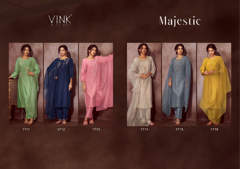 Vink Majestic Pure Viscose With Heavy Embroidery Work Stylish Designer Fancy Casual Wear Kurti