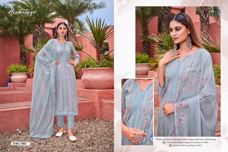 Hermitage Clothing Malabar Lawn Cotton Prints Embroidered Party Wear Suits