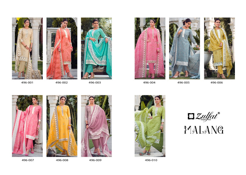 Zulfat Designer Suits Malang Cotton Exclusive Designer Printed Salwar Kameez