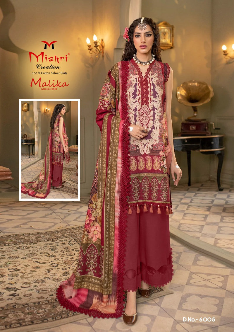 Mishri Creation Mallika Vol 6 Pure Cotton With Printed Work Stylish Designer Festive Wear Salwar Kameez