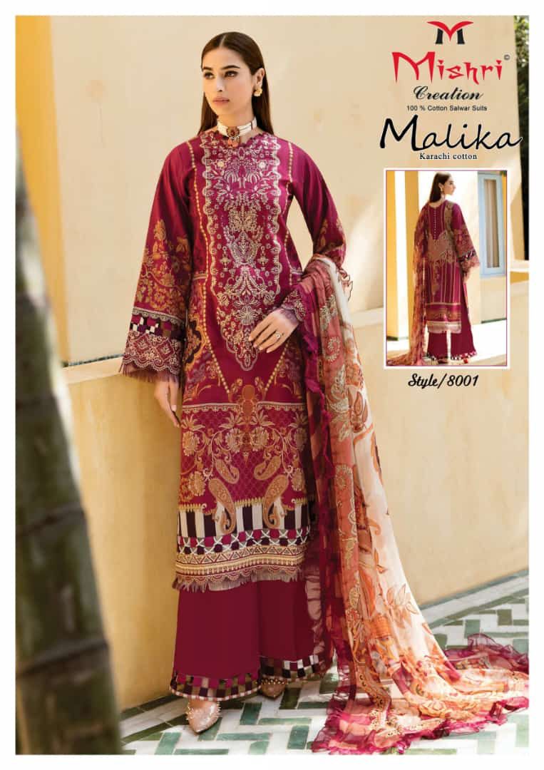 Mishri Creation Mallika Vol 8 Heavy Pure Cotton Karachi Printed Designer Salwar Kameez