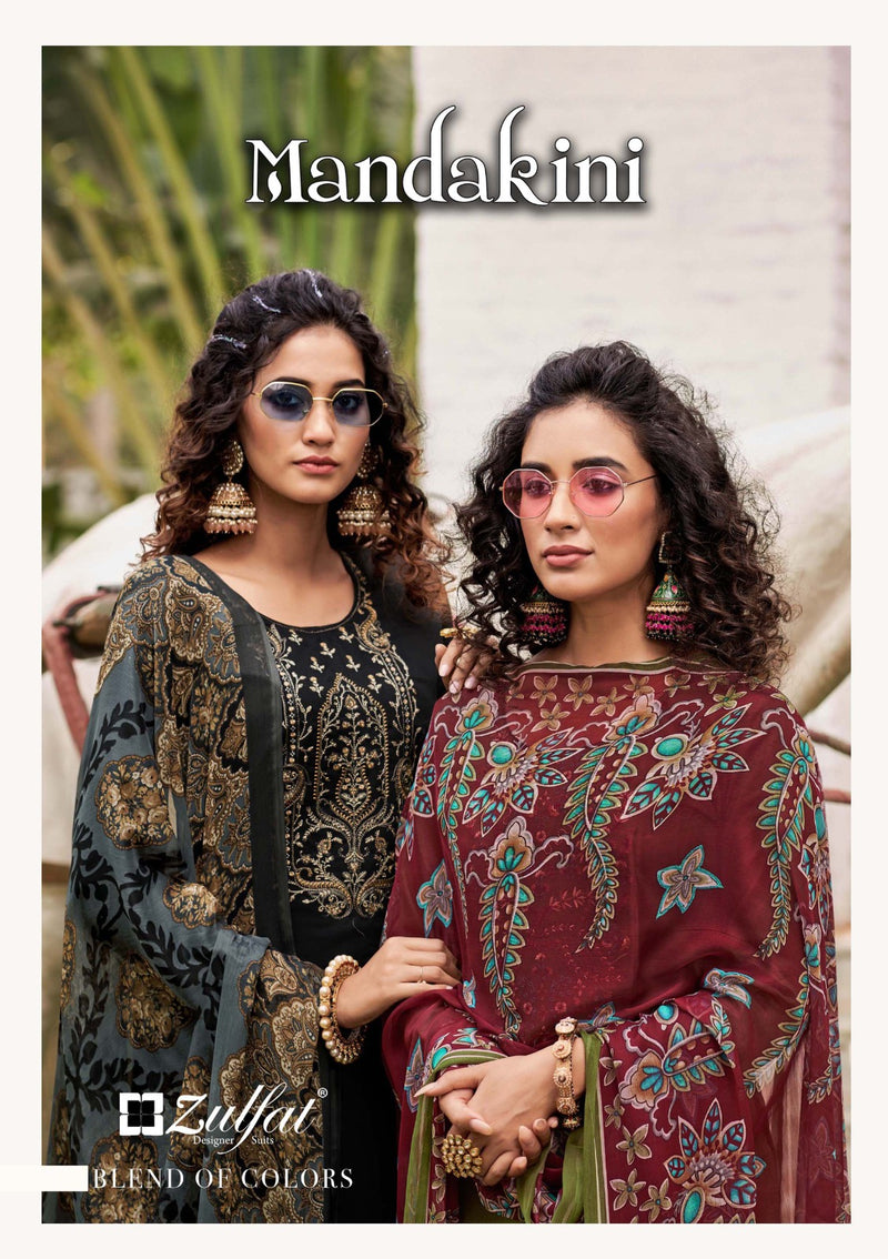 Zulfat Designer Suits Mandakini Pure Heavy Jam Cotton Heavy Embroidery Work Fancy Designer Salwar Suit