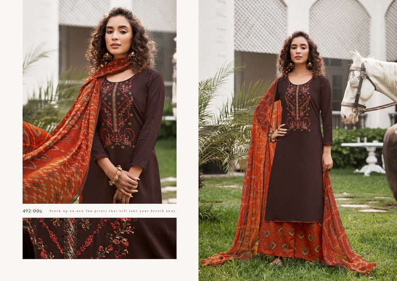 Zulfat Designer Suits Mandakini Pure Heavy Jam Cotton Heavy Embroidery Work Fancy Designer Salwar Suit