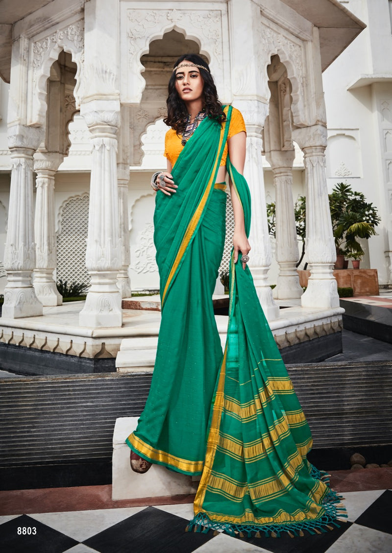 Lt Fabrics Mandola Viscose Chiffon Fancy Festive Wear Sarees