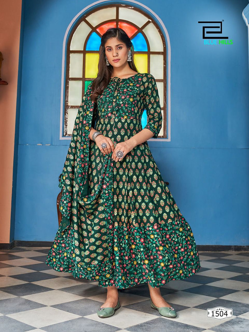 Blue Hills Manika Mage Hithe Vol 1 Rayon With Beautiful Work Stylish Designer Casual Look Fancy Kurti