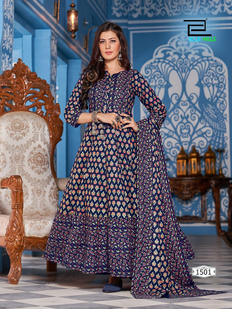 Blue Hills Manika Mage Hithe Vol 1 Rayon With Beautiful Work Stylish Designer Casual Look Fancy Kurti