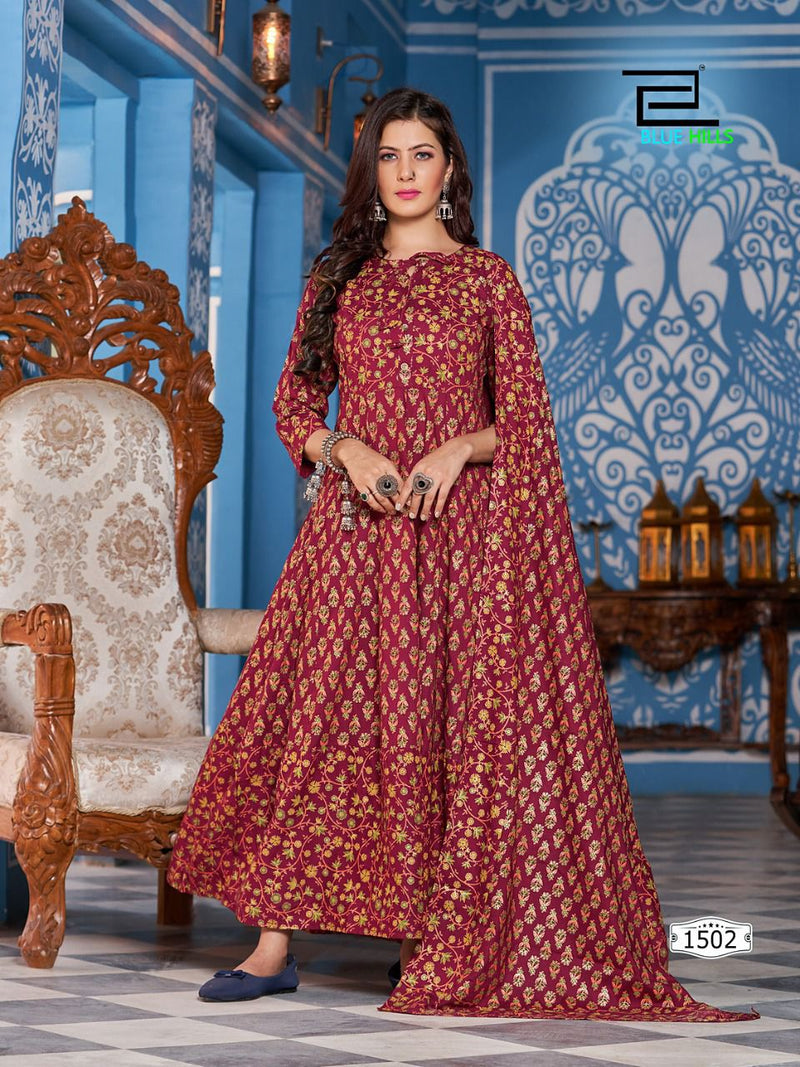 Blue Hills Manika Mage Hithe Vol 1 Rayon With Beautiful Work Stylish Designer Casual Look Fancy Kurti