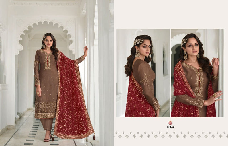 Zisa Mannat Silk With Sequence Work Designer Style Fancy Party Wear Heavy Suits With Elegant Look