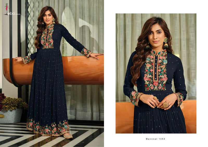 Eba Lifestyle Mannat Georgette With Heavy Embroidery Work Stylish Designer Casual Wear Long Kurti