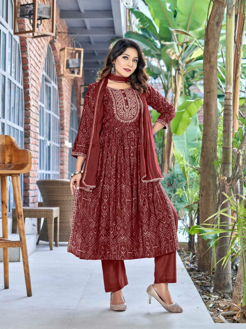 Ossm Mannat Modal With Heavy Beautiful Work Stylish Designer Festive Wear Fancy Kurti
