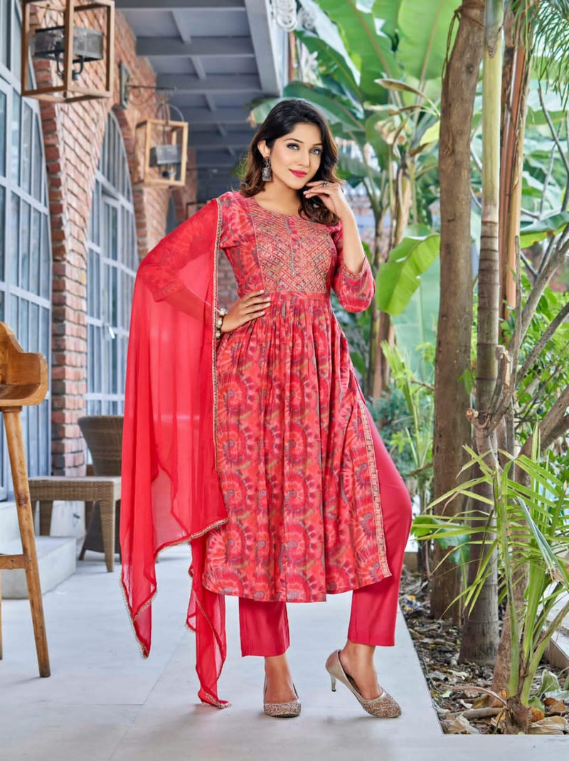 Ossm Mannat Modal With Heavy Beautiful Work Stylish Designer Festive Wear Fancy Kurti