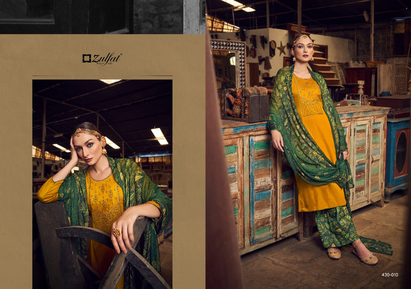 Zulfat Designs Manohari Jam Cotton With Beautiful Work Stylish Designer Festive Wear Salwar Kameez