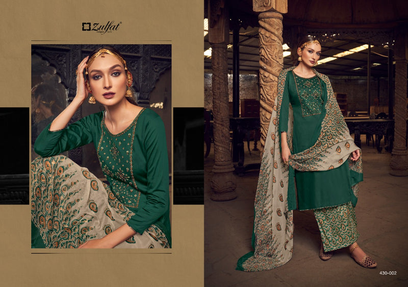Zulfat Designs Manohari Jam Cotton With Beautiful Work Stylish Designer Festive Wear Salwar Kameez