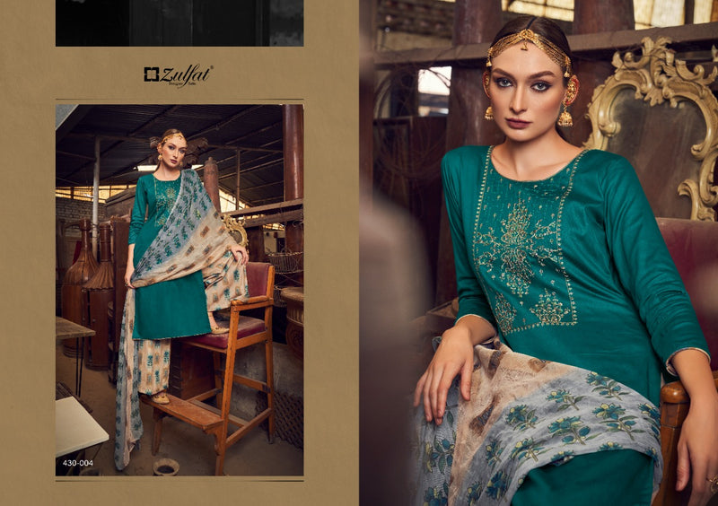 Zulfat Designs Manohari Jam Cotton With Beautiful Work Stylish Designer Festive Wear Salwar Kameez