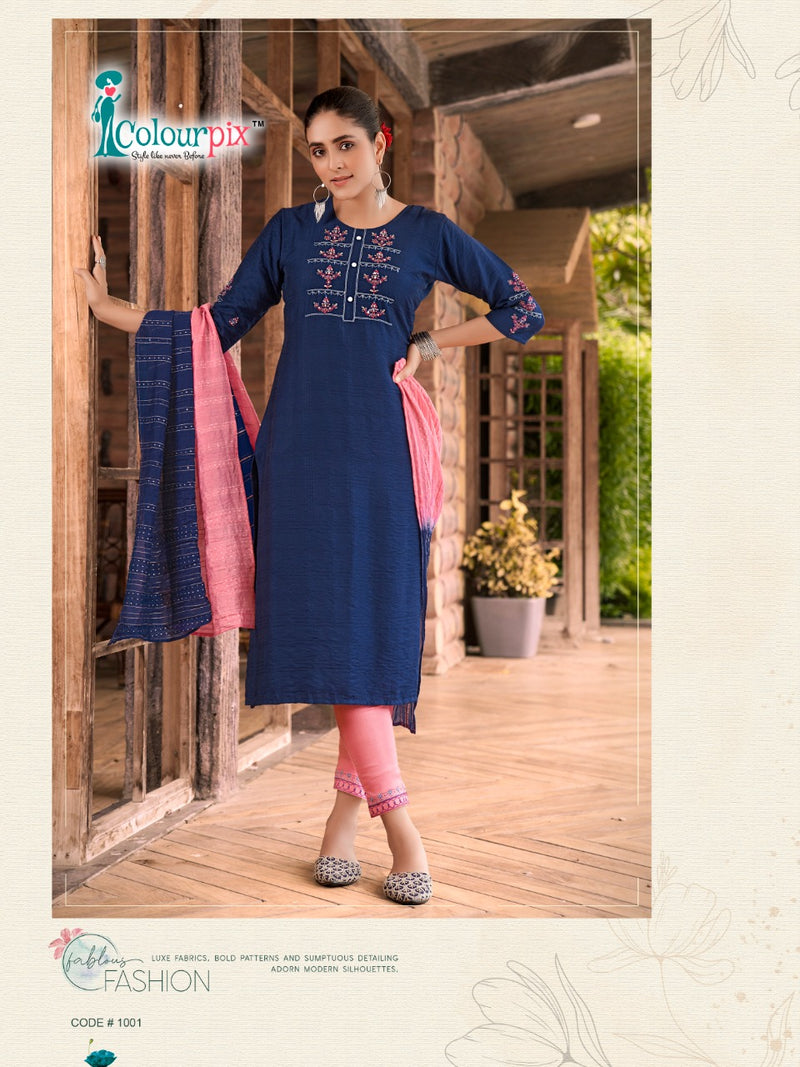 Colourpix Manohari Vol 1 Viscose With Heavy Embroidery Work Stylish Designer Casual Wear Kurti