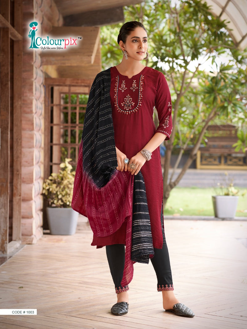 Colourpix Manohari Vol 1 Viscose With Heavy Embroidery Work Stylish Designer Casual Wear Kurti