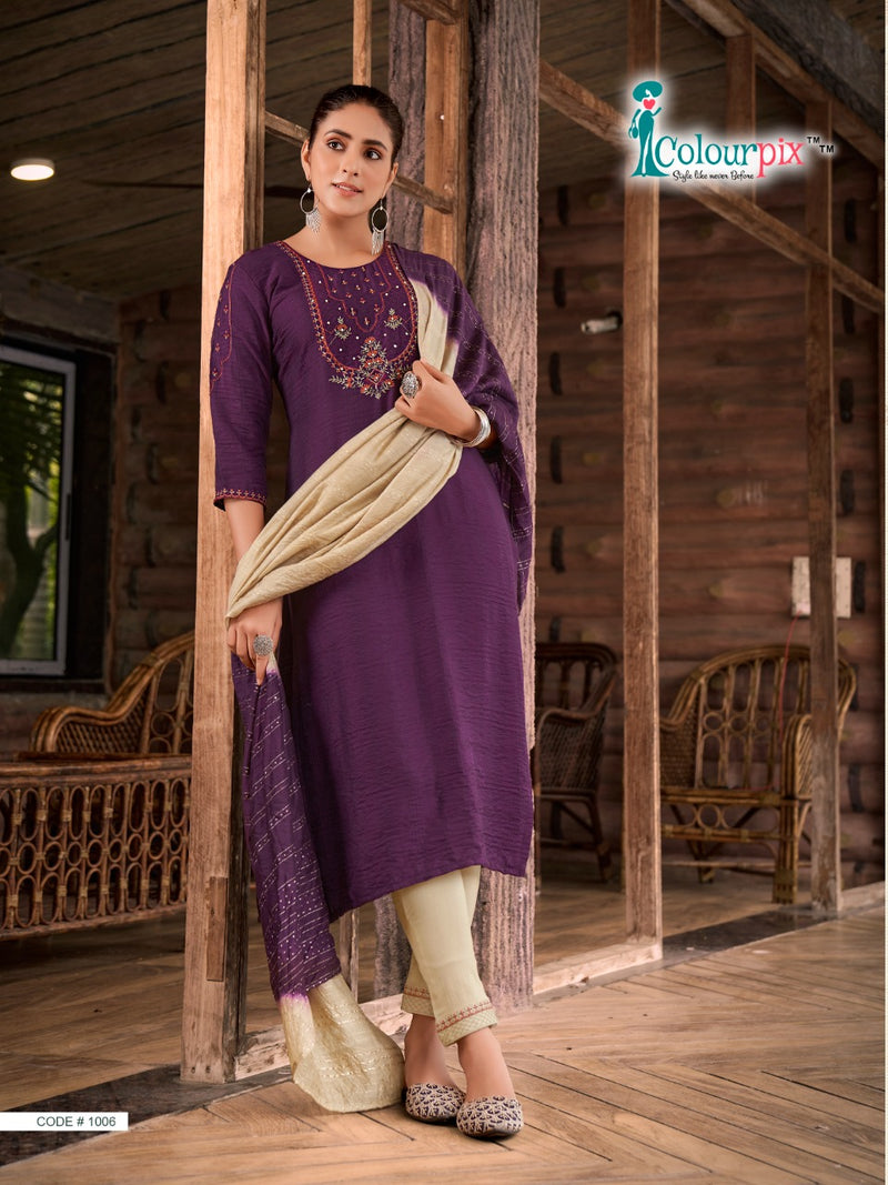 Colourpix Manohari Vol 1 Viscose With Heavy Embroidery Work Stylish Designer Casual Wear Kurti