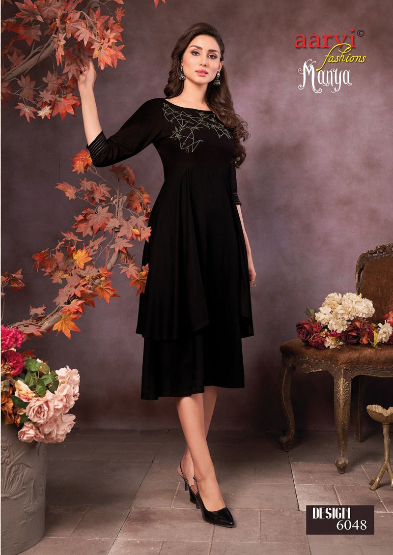 Aarvi Fashion Manya Vol 26 Rayon Fancy Party Wear Kurtis