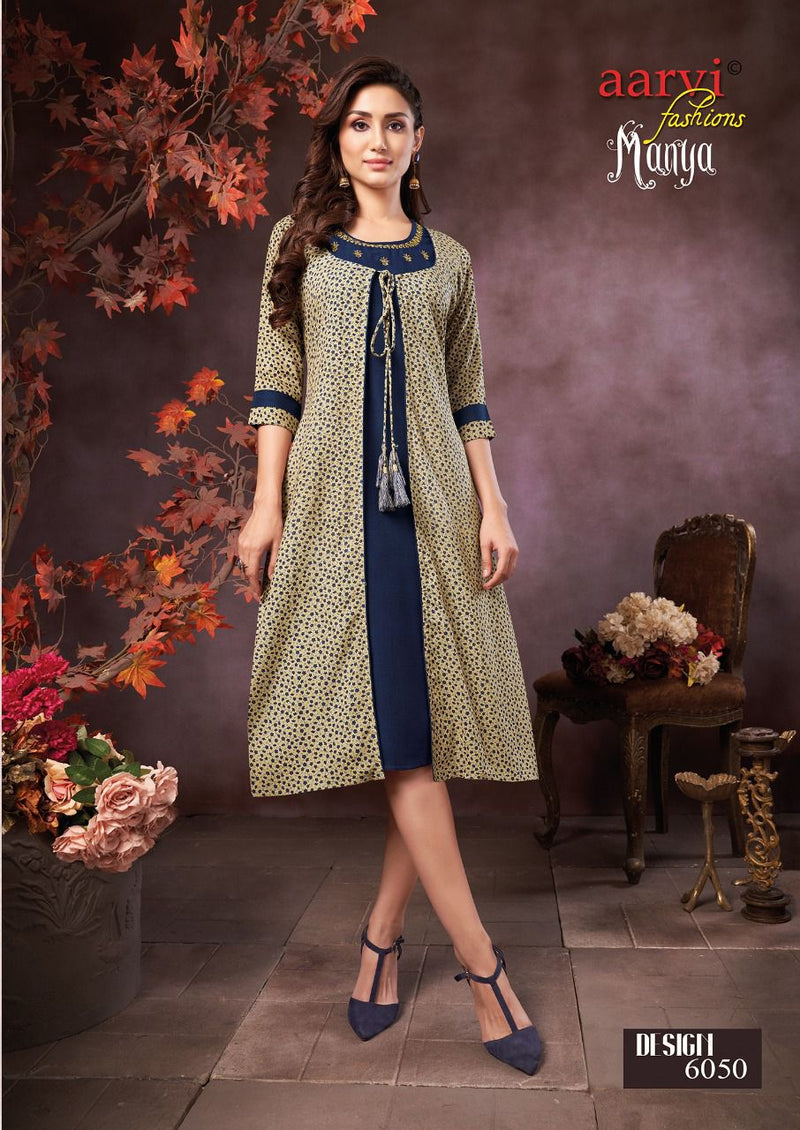 Aarvi Fashion Manya Vol 26 Rayon Fancy Party Wear Kurtis