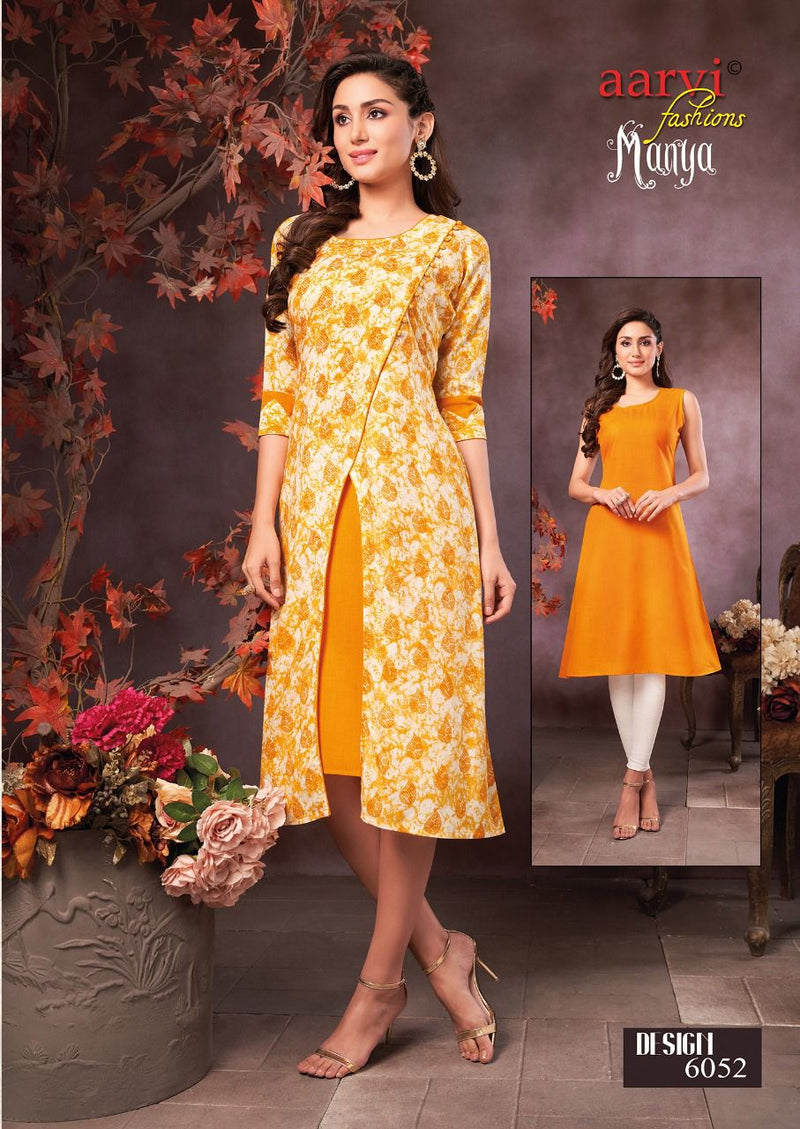 Aarvi Fashion Manya Vol 26 Rayon Fancy Party Wear Kurtis