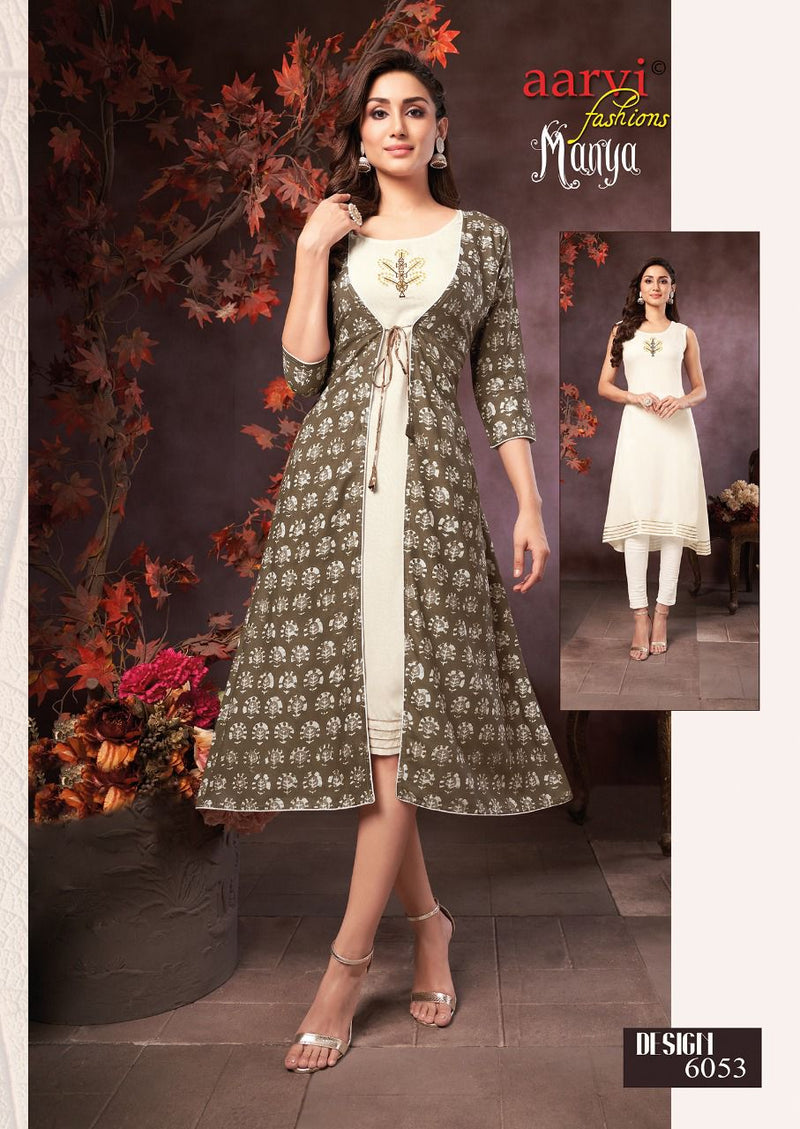 Aarvi Fashion Manya Vol 26 Rayon Fancy Party Wear Kurtis