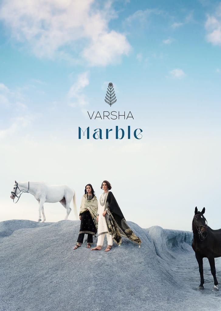 Varsha Marble Pure Muslin With Heavy Embroidery Work Stylish Designer Fancy Festive Wear Salwar Kameez