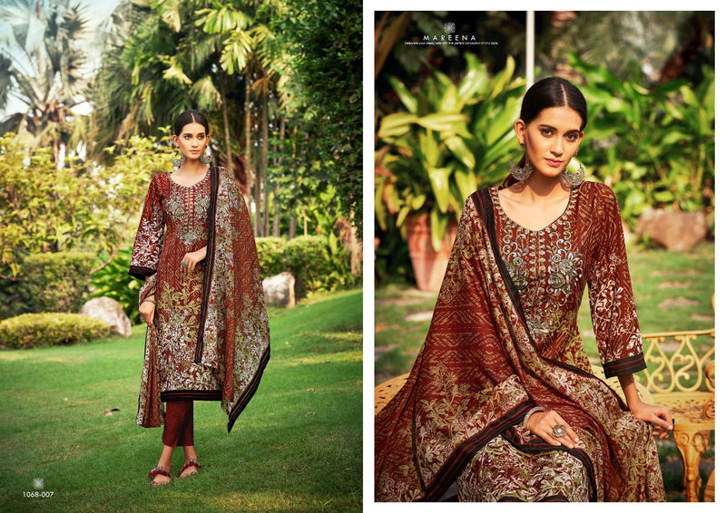 Romani Mareena Soft Cotton Digital Style Print With Heavy Embroidery Work Stylish Designer Salwar Suit