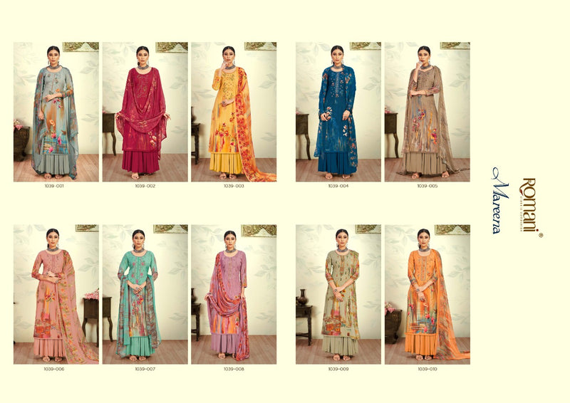 Romani Mareena Soft Cotton Digital Printed Festive Wear Salwar Suits With Embroidery Work