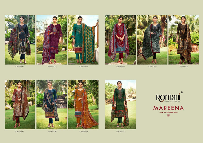 Romani Mareena Soft Cotton Digital Style Print With Heavy Embroidery Work Stylish Designer Salwar Suit