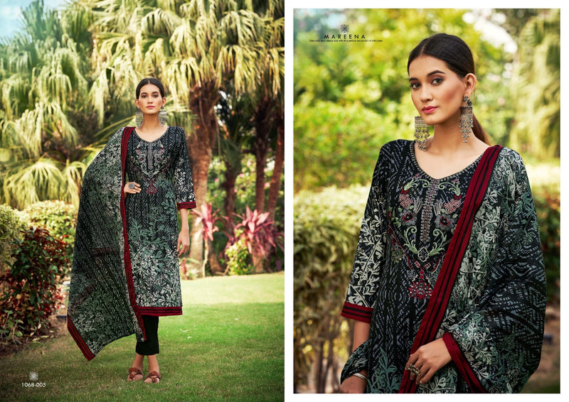 Romani Mareena Soft Cotton Digital Style Print With Heavy Embroidery Work Stylish Designer Salwar Suit