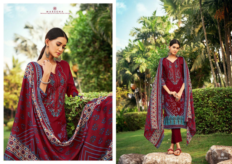 Romani Mareena Soft Cotton Digital Style Print With Heavy Embroidery Work Stylish Designer Salwar Suit