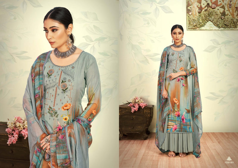 Romani Mareena Soft Cotton Digital Printed Festive Wear Salwar Suits With Embroidery Work