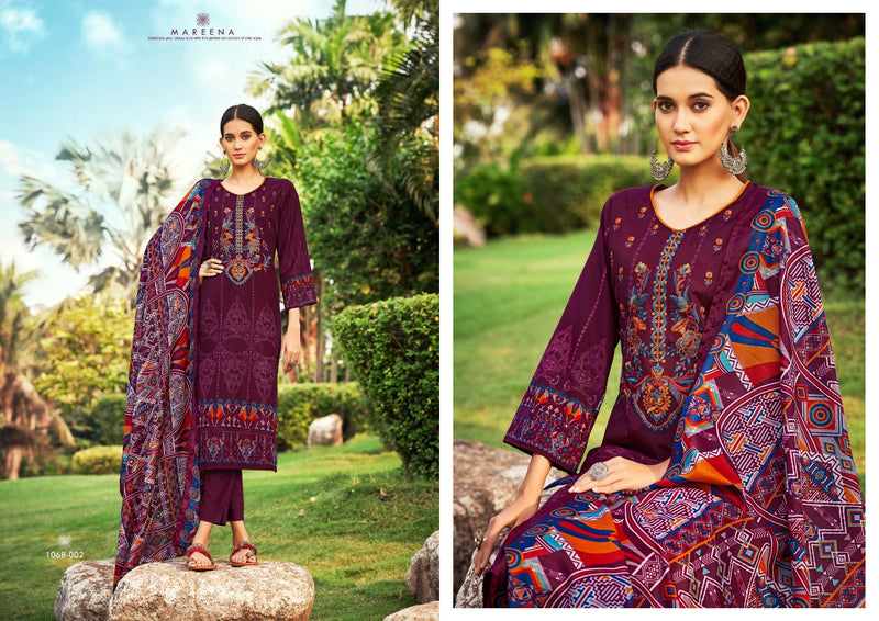 Romani Mareena Soft Cotton Digital Style Print With Heavy Embroidery Work Stylish Designer Salwar Suit