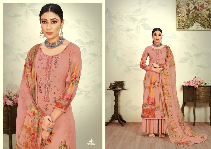 Romani Mareena Soft Cotton Digital Printed Festive Wear Salwar Suits With Embroidery Work