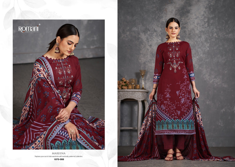 Romani Mareena Vol 11 Premium Soft Cotton Digital Print Embroidery Work Swarovski Work Printed Designer Salwar Suit