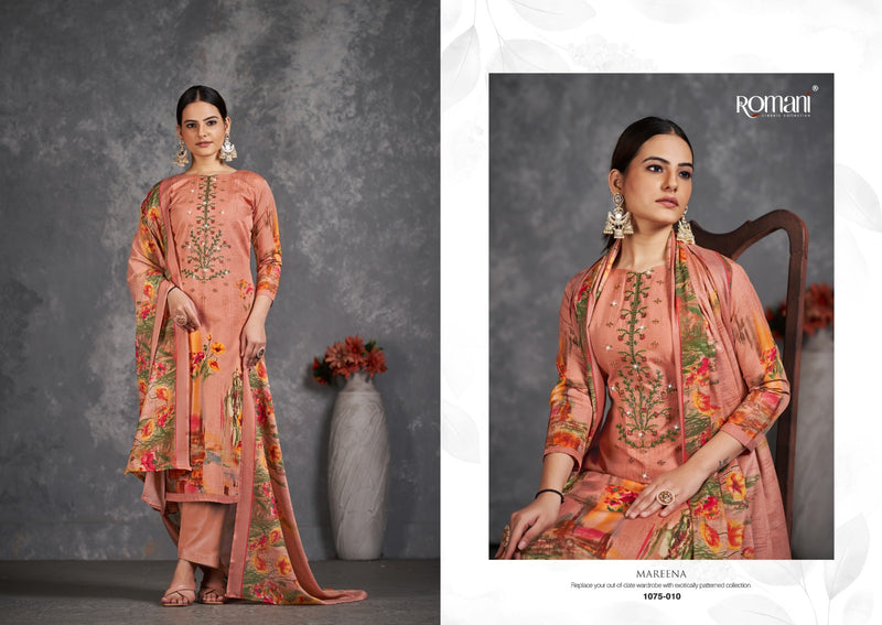 Romani Mareena Vol 11 Premium Soft Cotton Digital Print Embroidery Work Swarovski Work Printed Designer Salwar Suit