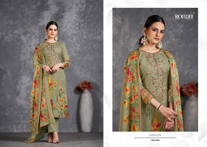Romani Mareena Vol 11 Premium Soft Cotton Digital Print Embroidery Work Swarovski Work Printed Designer Salwar Suit