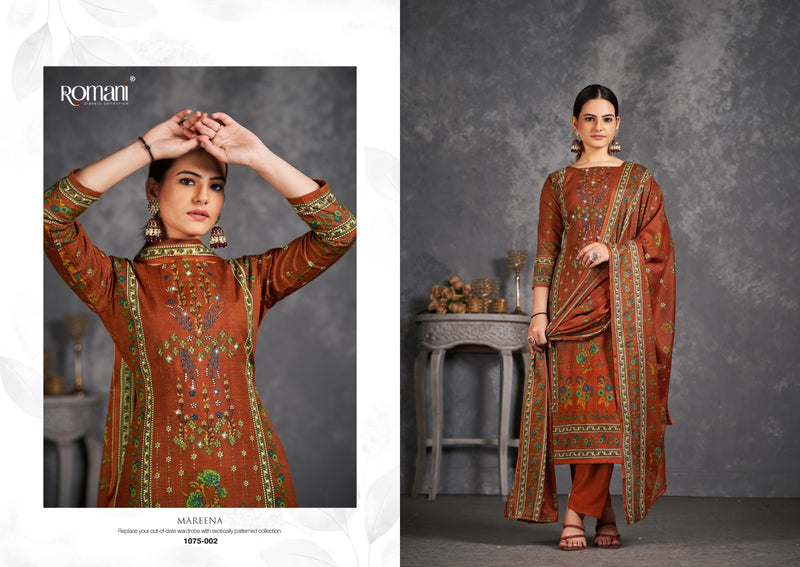 Romani Mareena Vol 11 Premium Soft Cotton Digital Print Embroidery Work Swarovski Work Printed Designer Salwar Suit