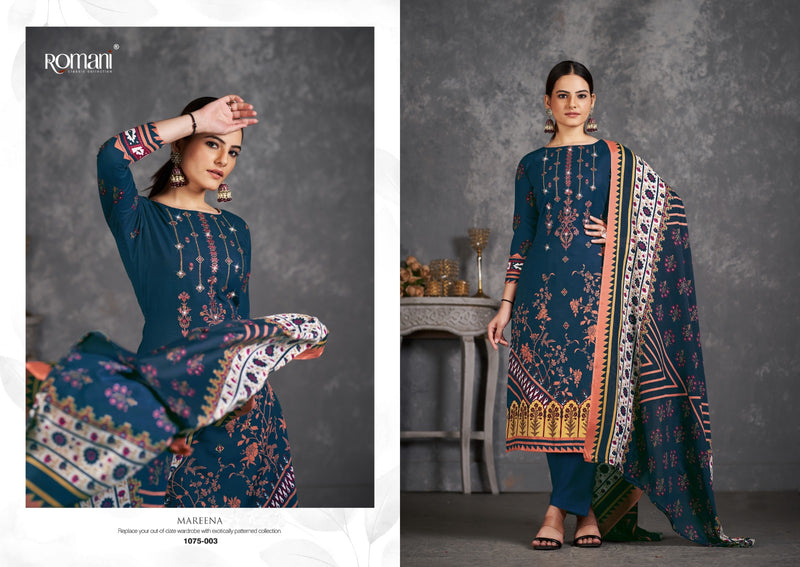 Romani Mareena Vol 11 Premium Soft Cotton Digital Print Embroidery Work Swarovski Work Printed Designer Salwar Suit