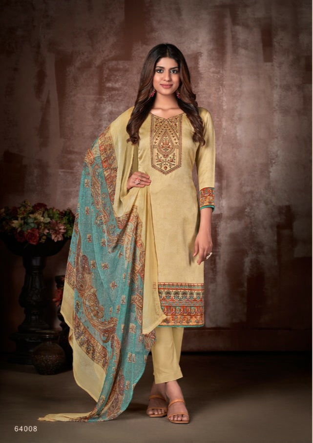 SKT Suits Maria Jam Cotton Party Wear Salwar Suits With Beautiful Digital Print & Embroidery Work