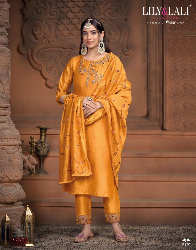 Lily And Lali Maria 9 Vol 2 Heavy Handwork On Silk Fancy Designer Partywear Kurti