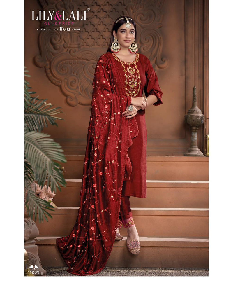 Lily And Lali Maria 9 Vol 2 Heavy Handwork On Silk Fancy Designer Partywear Kurti