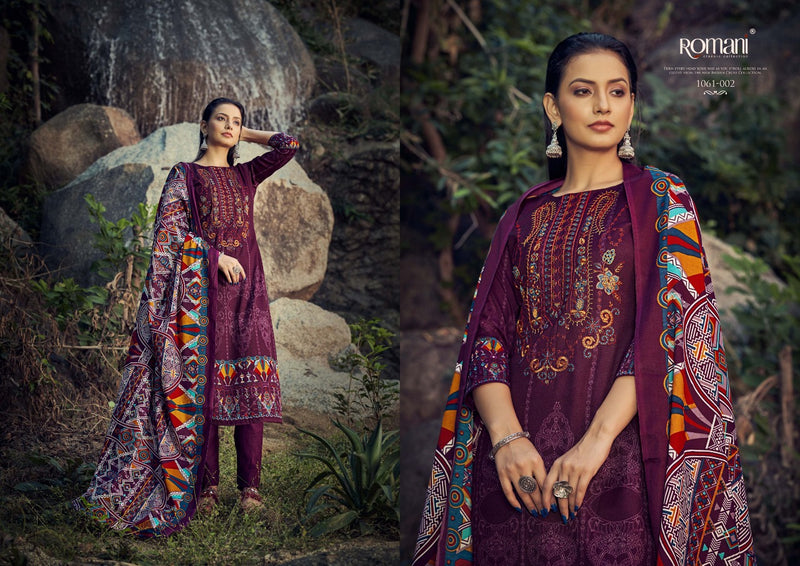 Romani Maria B Pashmina Prints With Fancy Embroidery Work Stylish Designer Beautiful Salwar Kameez