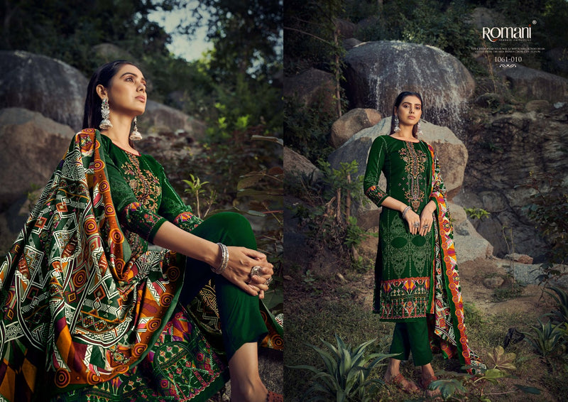 Romani Maria B Pashmina Prints With Fancy Embroidery Work Stylish Designer Beautiful Salwar Kameez