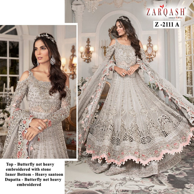 Zarqash Maria B Bridal Butterfly Net Heavy Designer Wedding Wear Embroidered Salwar Suits