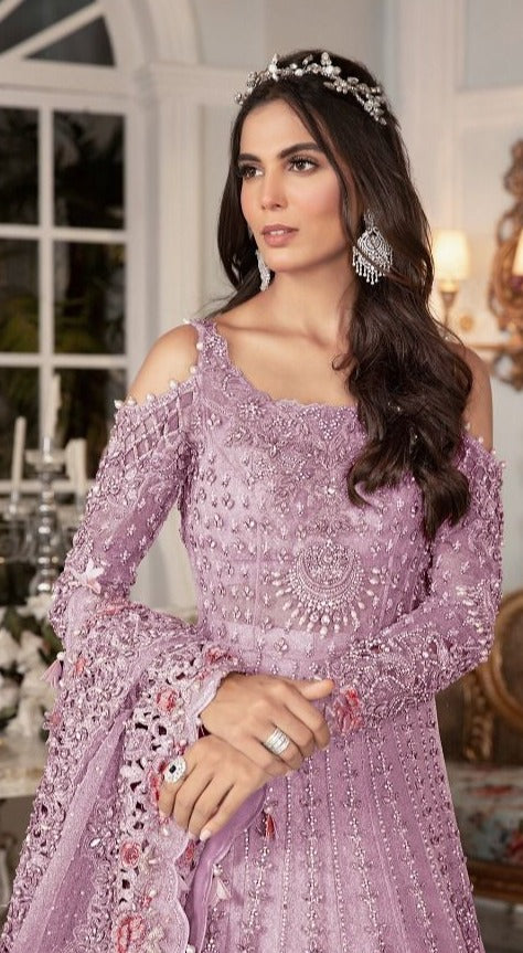 Zarqash Maria B Bridal Butterfly Net Heavy Designer Wedding Wear Embroidered Salwar Suits