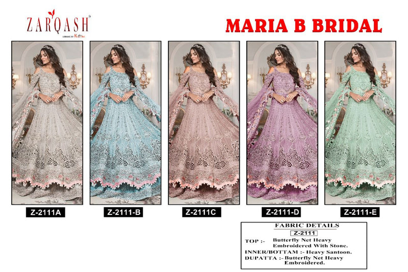 Zarqash Maria B Bridal Butterfly Net Heavy Designer Wedding Wear Embroidered Salwar Suits