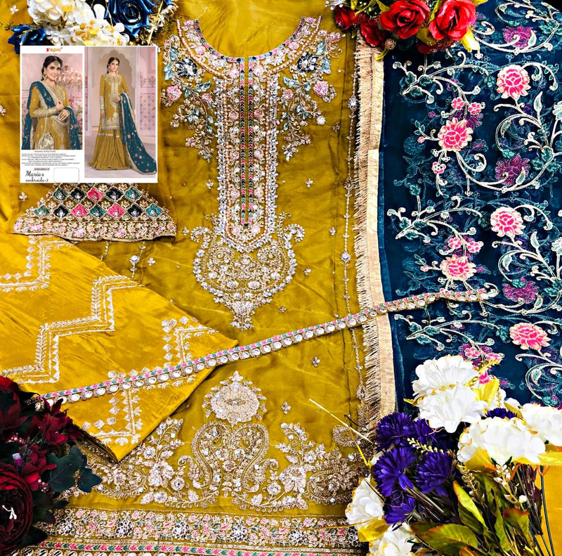 Fepic Maria B Embroidery  Vol 3 Organza Pakistani Style Wedding Wear Salwar Suits With Heavy Embroidery