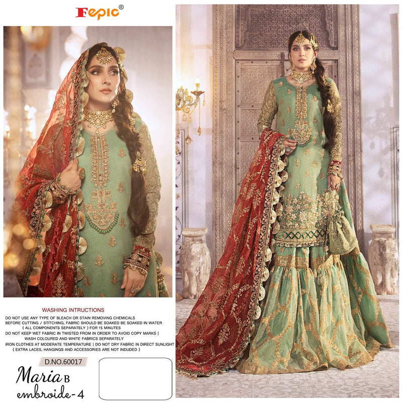 Fepic Rosemeen Maria B Embroidery Vol 4 Fox Georgette Embroidered Pakistani Style Wedding Wear Salwar Suits